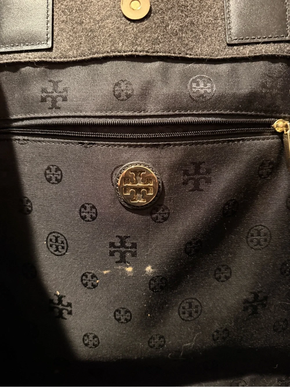 Tory Burch | Ella Stitched Tote Charcoal Grey Felt